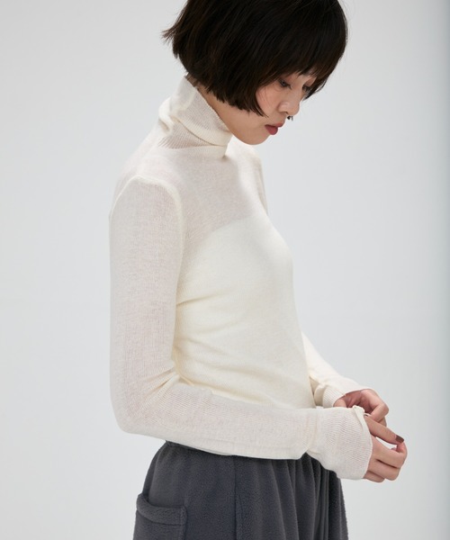 full/fill.(フルフィル)の「turtle neck besic knit / タートルネックベーシックニット(ニット/セーター・レディース・ナチュラル/ブラウン/アイボリー/イエロー/グレー/ピンク・FREE)」の4枚目の写真