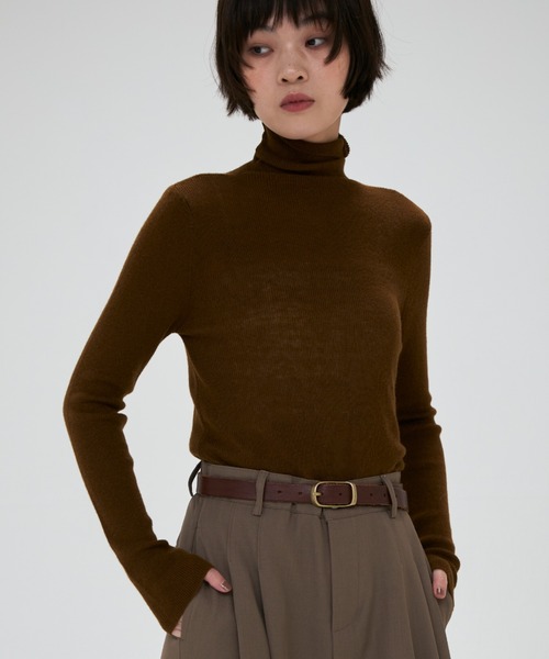 full/fill.(フルフィル)の「turtle neck besic knit / タートルネックベーシックニット(ニット/セーター・レディース・ナチュラル/ブラウン/アイボリー/イエロー/グレー/ピンク・FREE)」の2枚目の写真