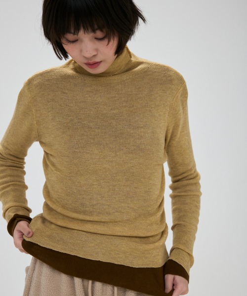 full/fill.(フルフィル)の「turtle neck besic knit / タートルネックベーシックニット(ニット/セーター・レディース・ナチュラル/ブラウン/アイボリー/イエロー/グレー/ピンク・FREE)」の5枚目の写真