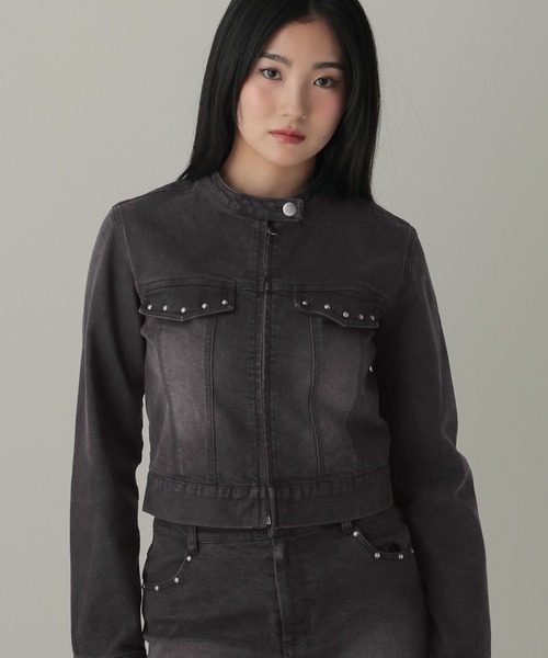 3.3 Field Trip （3.3フィールドトリップ）の「【セットアップ着用可能】3.3 Field Trip／スタッズデニムジャケット（デニムジャケット・レディース・ブルー/ブラック・FREE）」の11枚目の写真