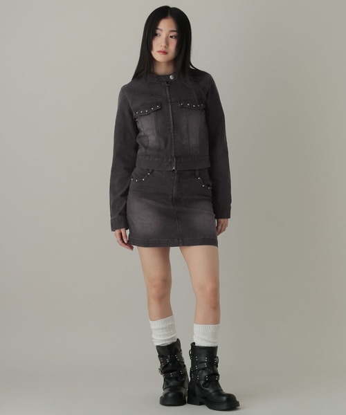 3.3 Field Trip （3.3フィールドトリップ）の「【セットアップ着用可能】3.3 Field Trip／スタッズデニムジャケット（デニムジャケット・レディース・ブルー/ブラック・FREE）」の8枚目の写真