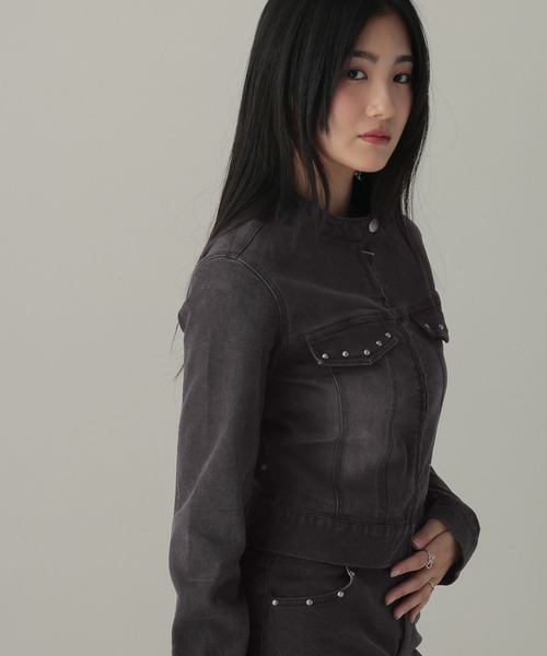 3.3 Field Trip （3.3フィールドトリップ）の「【セットアップ着用可能】3.3 Field Trip／スタッズデニムジャケット（デニムジャケット・レディース・ブルー/ブラック・FREE）」の12枚目の写真