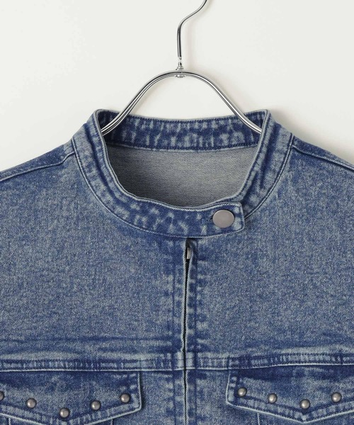 3.3 Field Trip （3.3フィールドトリップ）の「【セットアップ着用可能】3.3 Field Trip／スタッズデニムジャケット（デニムジャケット・レディース・ブルー/ブラック・FREE）」の15枚目の写真