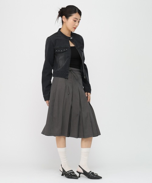 3.3 Field Trip （3.3フィールドトリップ）の「【セットアップ着用可能】3.3 Field Trip／スタッズデニムジャケット（デニムジャケット・レディース・ブルー/ブラック・FREE）」の7枚目の写真