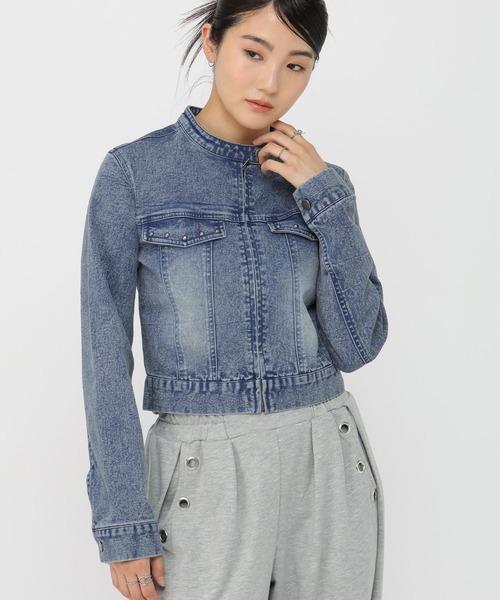 3.3 Field Trip （3.3フィールドトリップ）の「【セットアップ着用可能】3.3 Field Trip／スタッズデニムジャケット（デニムジャケット・レディース・ブルー/ブラック・FREE）」の22枚目の写真