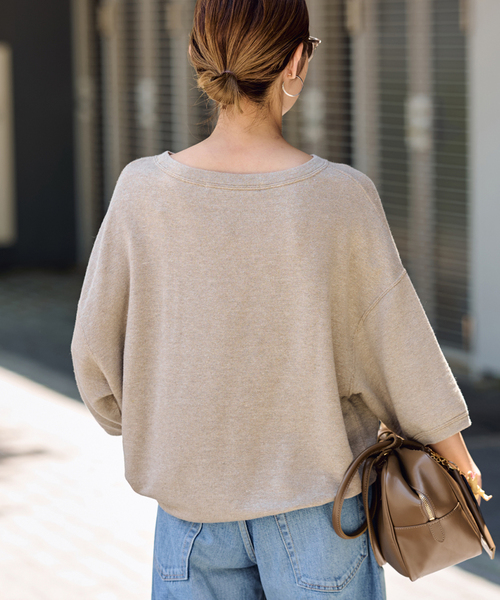 FRAMeWORK（フレームワーク）の「≪WEB先行 / 追加≫LINEN TERRY LOOSEプルオーバー（Tシャツ/カットソー・レディース・ベージュ/ホワイト・FREE）」の19枚目の写真