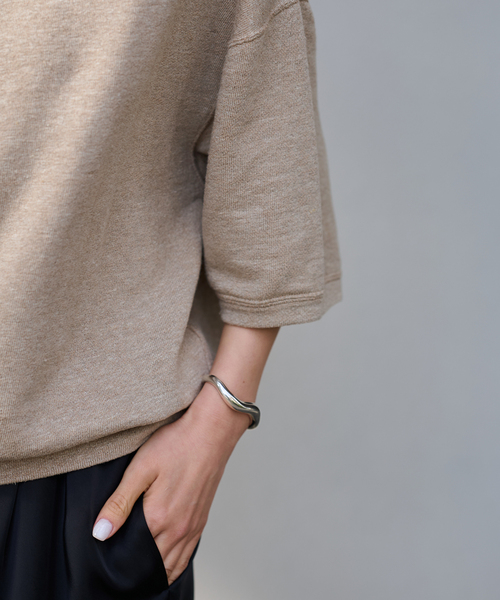 FRAMeWORK（フレームワーク）の「≪WEB先行 / 追加≫LINEN TERRY LOOSEプルオーバー（Tシャツ/カットソー・レディース・ベージュ/ホワイト・FREE）」の6枚目の写真