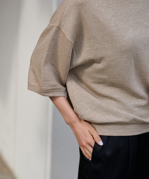 FRAMeWORK（フレームワーク）の「≪WEB先行 / 追加≫LINEN TERRY LOOSEプルオーバー（Tシャツ/カットソー・レディース・ベージュ/ホワイト・FREE）」の5枚目の写真