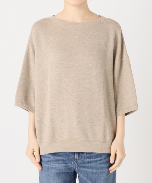 FRAMeWORK（フレームワーク）の「≪WEB先行 / 追加≫LINEN TERRY LOOSEプルオーバー（Tシャツ/カットソー・レディース・ベージュ/ホワイト・FREE）」の4枚目の写真