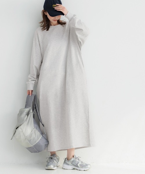 coca（coca）（コカ）の「ミニ裏毛長袖スウェットワンピース（ワンピース・レディース・ブラック/ライトグレー・L/M/S）」の4枚目の写真
