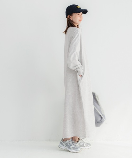 coca（coca）（コカ）の「ミニ裏毛長袖スウェットワンピース（ワンピース・レディース・ブラック/ライトグレー・L/M/S）」の5枚目の写真