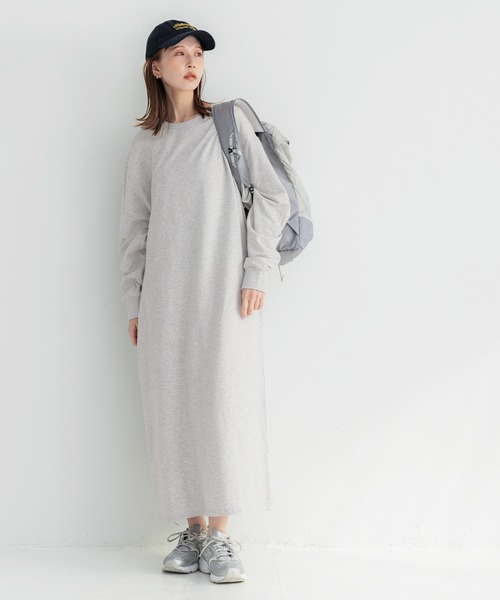 coca（coca）（コカ）の「ミニ裏毛長袖スウェットワンピース（ワンピース・レディース・ブラック/ライトグレー・L/M/S）」の6枚目の写真