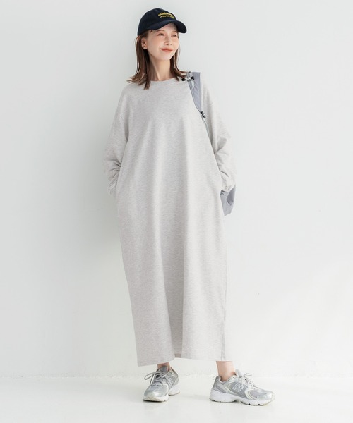 coca（coca）（コカ）の「ミニ裏毛長袖スウェットワンピース（ワンピース・レディース・ブラック/ライトグレー・L/M/S）」の8枚目の写真