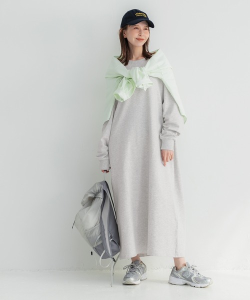 coca（coca）（コカ）の「ミニ裏毛長袖スウェットワンピース（ワンピース・レディース・ブラック/ライトグレー・L/M/S）」の10枚目の写真