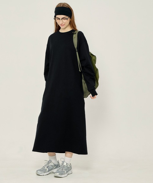 coca（coca）（コカ）の「ミニ裏毛長袖スウェットワンピース（ワンピース・レディース・ブラック/ライトグレー・L/M/S）」の11枚目の写真