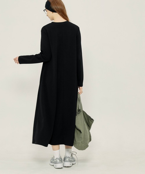 coca（coca）（コカ）の「ミニ裏毛長袖スウェットワンピース（ワンピース・レディース・ブラック/ライトグレー・L/M/S）」の14枚目の写真