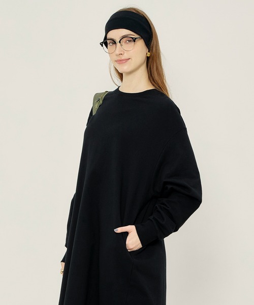 coca（coca）（コカ）の「ミニ裏毛長袖スウェットワンピース（ワンピース・レディース・ブラック/ライトグレー・L/M/S）」の15枚目の写真