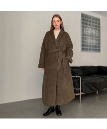 Handmade Shawl Collar One Button Wool Long Coat (2colors)