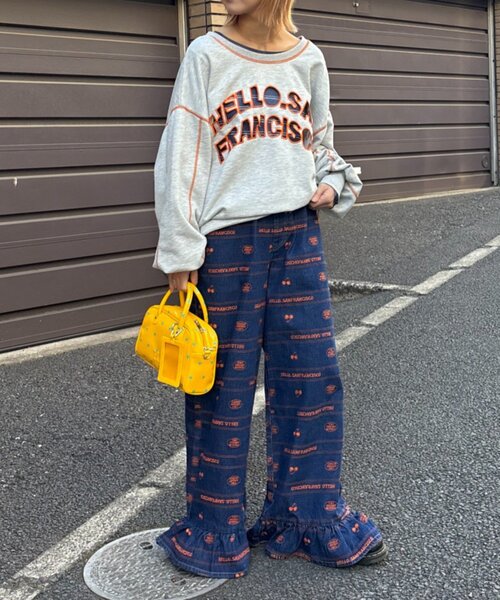 HELLO.SANFRANCISCO（ハローサンフランシスコ）の「【HELLO.SANFRANCISCO】2WAYハロサンカットアウトスウェット（Tシャツ/カットソー・レディース・オレンジ/ブルー/ライトグレー・ONE SIZE）」の10枚目の写真