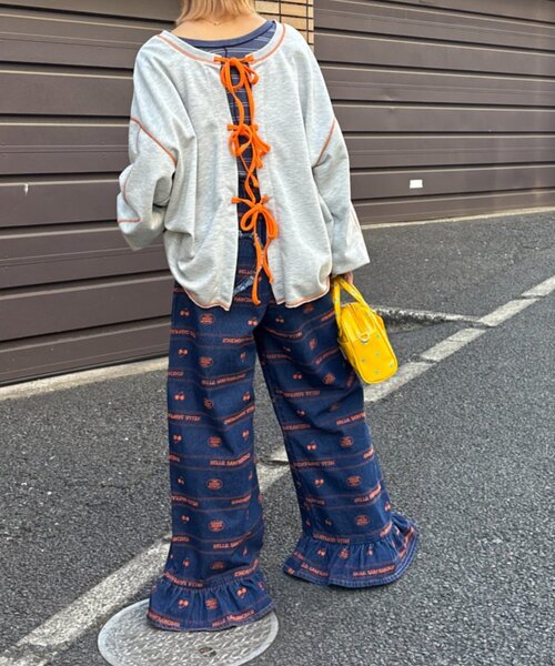 HELLO.SANFRANCISCO（ハローサンフランシスコ）の「【HELLO.SANFRANCISCO】2WAYハロサンカットアウトスウェット（Tシャツ/カットソー・レディース・オレンジ/ブルー/ライトグレー・ONE SIZE）」の12枚目の写真