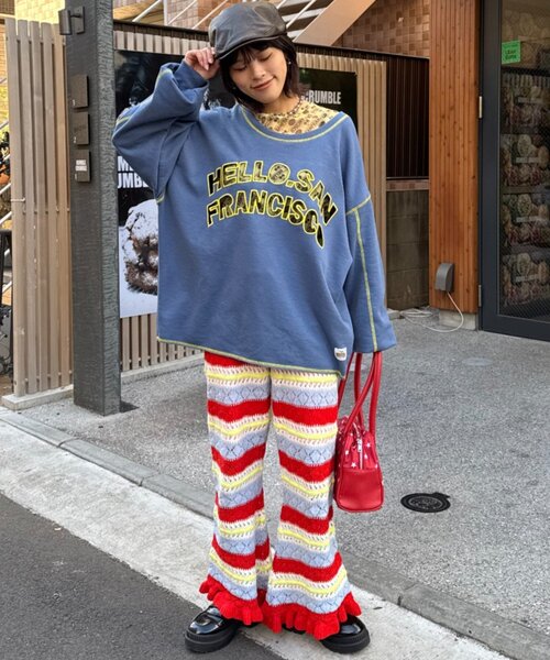HELLO.SANFRANCISCO（ハローサンフランシスコ）の「【HELLO.SANFRANCISCO】2WAYハロサンカットアウトスウェット（Tシャツ/カットソー・レディース・オレンジ/ブルー/ライトグレー・ONE SIZE）」の18枚目の写真