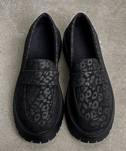 CALIFORNIA OUTFITTERS（カリフォルニア アウトフィッターズ）の「1D69-SZ レオパード 厚底ローファー チャンキーソール（ローファー・メンズ・ブラック・42/40/38/36）」の3枚目の写真
