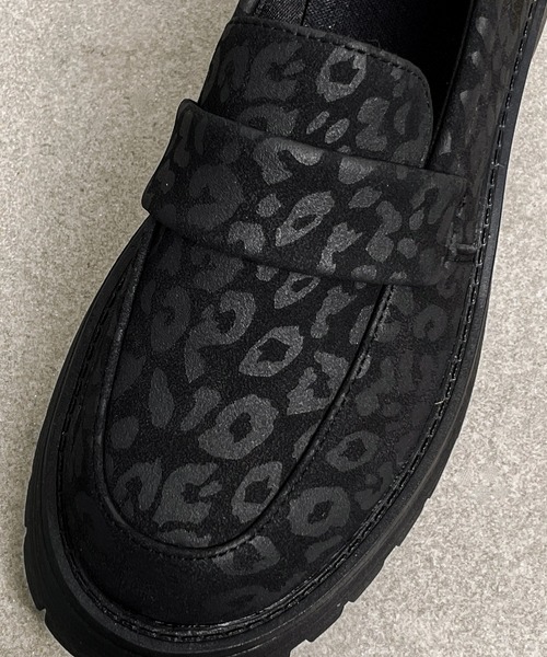 CALIFORNIA OUTFITTERS（カリフォルニア アウトフィッターズ）の「1D69-SZ レオパード 厚底ローファー チャンキーソール（ローファー・メンズ・ブラック・42/40/38/36）」の4枚目の写真