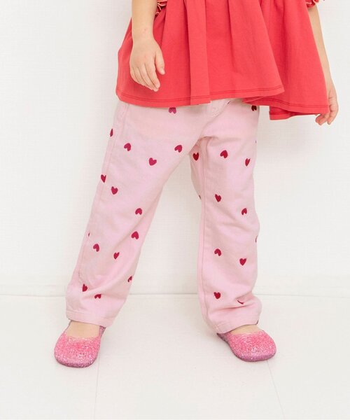 BREEZE（ブリーズ）の「ハートいっぱい長丈パンツ_ジュニア対応（デニムパンツ・キッズ・ブルー/アイボリー/ピンク・80/90/100/110/120/130/140）」の3枚目の写真