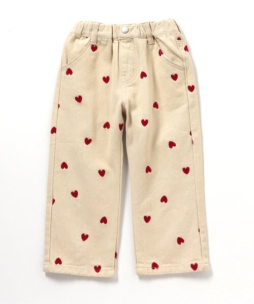 BREEZE（ブリーズ）の「ハートいっぱい長丈パンツ_ジュニア対応（デニムパンツ・キッズ・ブルー/アイボリー/ピンク・80/90/100/110/120/130/140）」の2枚目の写真