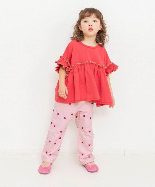 BREEZE（ブリーズ）の「ハートいっぱい長丈パンツ_ジュニア対応（デニムパンツ・キッズ・ブルー/アイボリー/ピンク・80/90/100/110/120/130/140）」の7枚目の写真