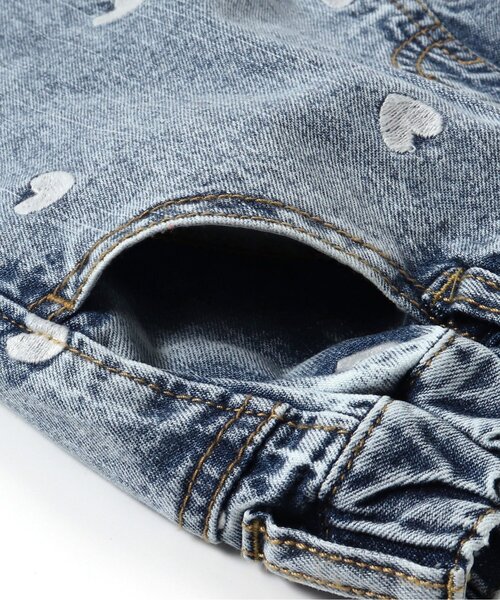 BREEZE（ブリーズ）の「ハートいっぱい長丈パンツ_ジュニア対応（デニムパンツ・キッズ・ブルー/アイボリー/ピンク・80/90/100/110/120/130/140）」の14枚目の写真