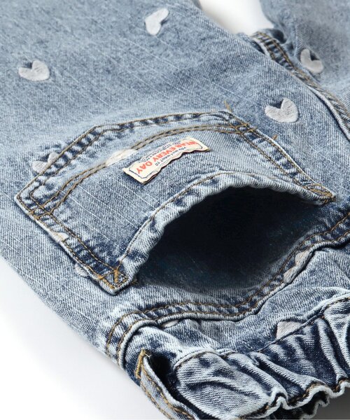 BREEZE（ブリーズ）の「ハートいっぱい長丈パンツ_ジュニア対応（デニムパンツ・キッズ・ブルー/アイボリー/ピンク・80/90/100/110/120/130/140）」の16枚目の写真