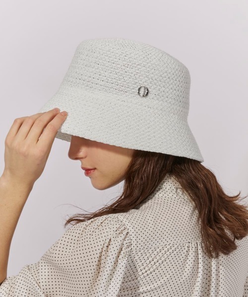Chapeau d' O(シャポードオー)の「Chapeau d' O TM Tweedy Flat Hat / シャポードオー(ハット・レディース・ホワイト/ライトグリーン/レッド・M/57.5cm)」の1枚目の写真