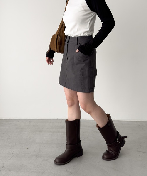 CANAL JEAN（キャナルジーン）の「CALL MY NAME　カーゴミニスカート（スカート・レディース・チャコールグレー・SMALL/MEDIUM）」の2枚目の写真
