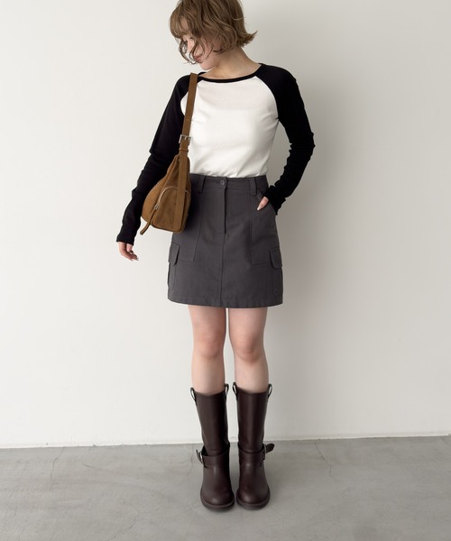 CANAL JEAN（キャナルジーン）の「CALL MY NAME　カーゴミニスカート（スカート・レディース・チャコールグレー・SMALL/MEDIUM）」の5枚目の写真