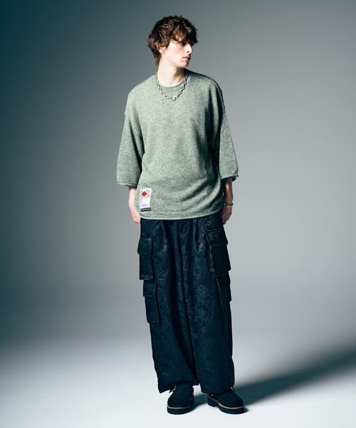 glamb（グラム）の「Linen Mix Pullover Knit / リネンミックスプルオーバーニット（ニット/セーター・メンズ・ブラック/カーキ・M/L）」の10枚目の写真