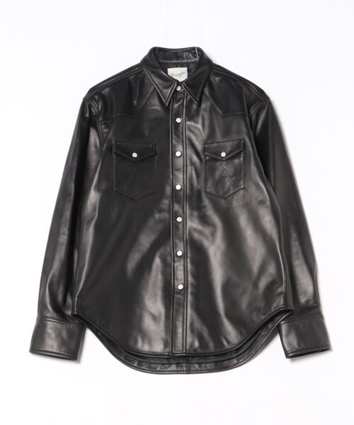 Lee(リー)の「Wrangler/ラングラー 27MW LEATHER【シープレザー】/ウエスタンシャツ(シャツ/ブラウス・メンズ・ブラック・MEDIUM/LARGE/X-LARGE/SMALL)」の14枚目の写真