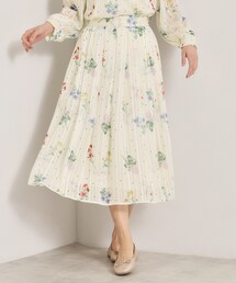 ITS'DEMO | 【手洗い可／セットアップ可】ラメストライプ花柄スカート(スカート)