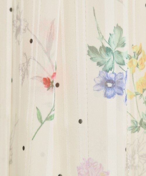 ITS'DEMO(イッツデモ)の「【手洗い可/セットアップ可】ラメストライプ花柄スカート(スカート・レディース・アイボリー系/ネイビー系/サックスブルー系・00)」の7枚目の写真