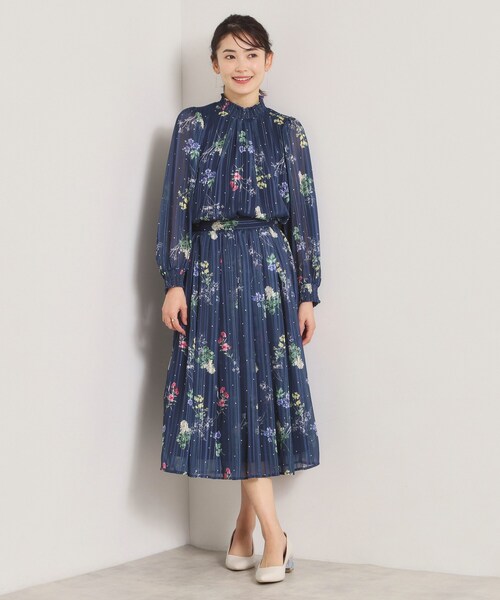 ITS'DEMO(イッツデモ)の「【手洗い可/セットアップ可】ラメストライプ花柄スカート(スカート・レディース・アイボリー系/ネイビー系/サックスブルー系・00)」の13枚目の写真