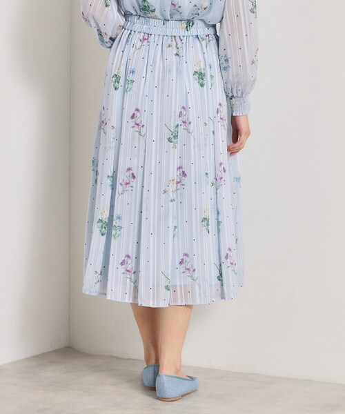 ITS'DEMO(イッツデモ)の「【手洗い可/セットアップ可】ラメストライプ花柄スカート(スカート・レディース・アイボリー系/ネイビー系/サックスブルー系・00)」の18枚目の写真