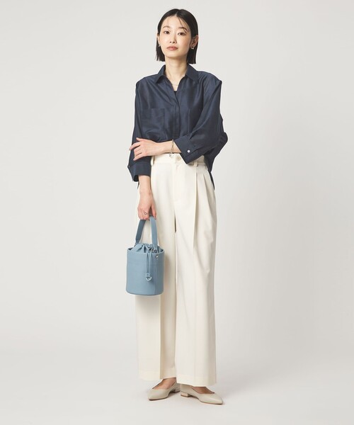 green label relaxing(グリーンレーベルリラクシング)の「カールマイヤー スキッパー ポケット シャツ マシンウォッシャブル 通気性(シャツ/ブラウス・レディース・ネイビー/ブラウン/ライトピンク/その他1・FREE)」の6枚目の写真