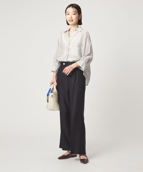green label relaxing(グリーンレーベルリラクシング)の「カールマイヤー スキッパー ポケット シャツ マシンウォッシャブル 通気性(シャツ/ブラウス・レディース・ネイビー/ブラウン/ライトピンク/その他1・FREE)」の11枚目の写真