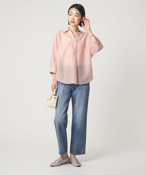 green label relaxing(グリーンレーベルリラクシング)の「カールマイヤー スキッパー ポケット シャツ マシンウォッシャブル 通気性(シャツ/ブラウス・レディース・ネイビー/ブラウン/ライトピンク/その他1・FREE)」の15枚目の写真
