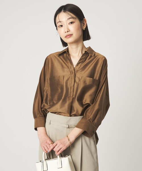 green label relaxing(グリーンレーベルリラクシング)の「カールマイヤー スキッパー ポケット シャツ マシンウォッシャブル 通気性(シャツ/ブラウス・レディース・ネイビー/ブラウン/ライトピンク/その他1・FREE)」の17枚目の写真