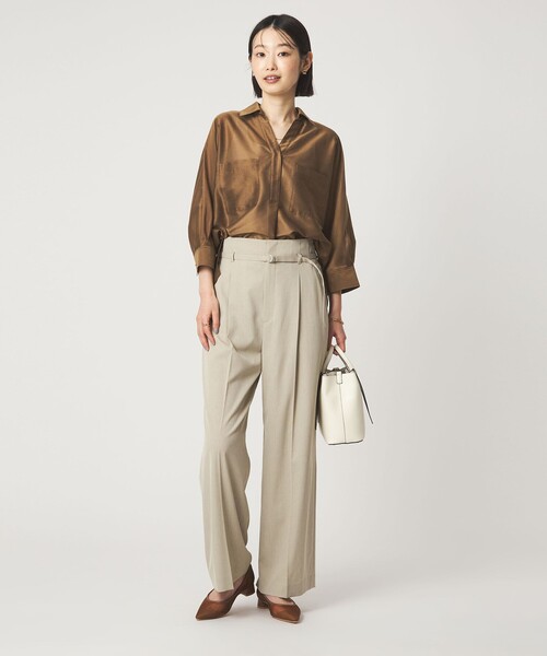 green label relaxing(グリーンレーベルリラクシング)の「カールマイヤー スキッパー ポケット シャツ マシンウォッシャブル 通気性(シャツ/ブラウス・レディース・ネイビー/ブラウン/ライトピンク/その他1・FREE)」の20枚目の写真