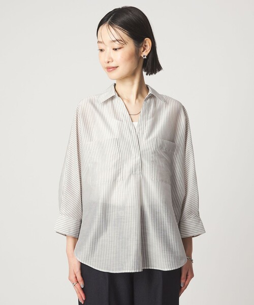 green label relaxing(グリーンレーベルリラクシング)の「カールマイヤー スキッパー ポケット シャツ マシンウォッシャブル 通気性(シャツ/ブラウス・レディース・ネイビー/ブラウン/ライトピンク/その他1・FREE)」の21枚目の写真