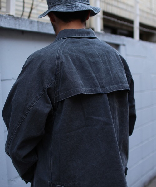 Snow Peak(スノーピーク)の「Snow Peak / Sulfur Dyed Fade Painted Coverall フェードペイントカバーオール(テーラードジャケット・メンズ・ホワイト/チャコール・S/M/L/XL)」の8枚目の写真