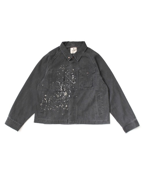 Snow Peak(スノーピーク)の「Snow Peak / Sulfur Dyed Fade Painted Coverall フェードペイントカバーオール(テーラードジャケット・メンズ・ホワイト/チャコール・S/M/L/XL)」の11枚目の写真