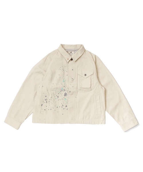 Snow Peak(スノーピーク)の「Snow Peak / Sulfur Dyed Fade Painted Coverall フェードペイントカバーオール(テーラードジャケット・メンズ・ホワイト/チャコール・S/M/L/XL)」の10枚目の写真